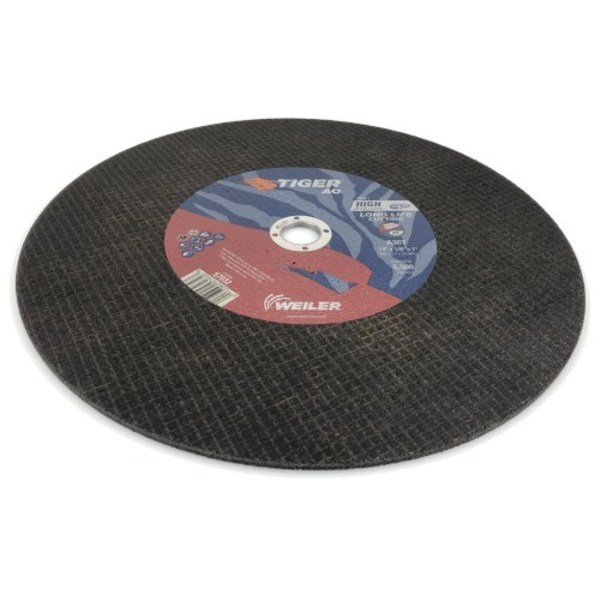 Weiler 14" x 1/8" TIGER AO Type 1 Large Cutting Wheel, A30S, 1" A.H 57032